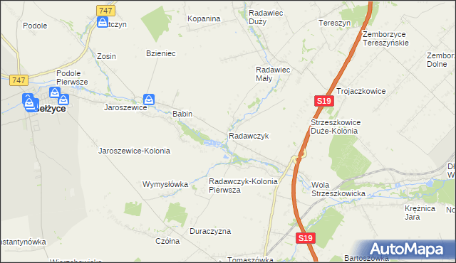 mapa Radawczyk gmina Niedrzwica Duża, Radawczyk gmina Niedrzwica Duża na mapie Targeo