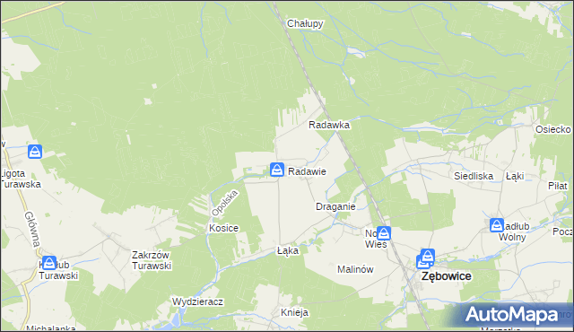 mapa Radawie, Radawie na mapie Targeo