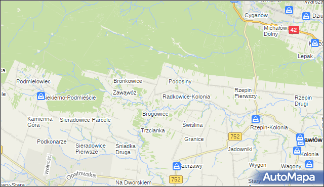 mapa Radkowice-Kolonia, Radkowice-Kolonia na mapie Targeo