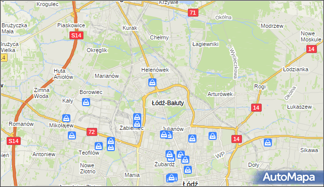 mapa Radogoszcz gmina Łódź, Radogoszcz gmina Łódź na mapie Targeo