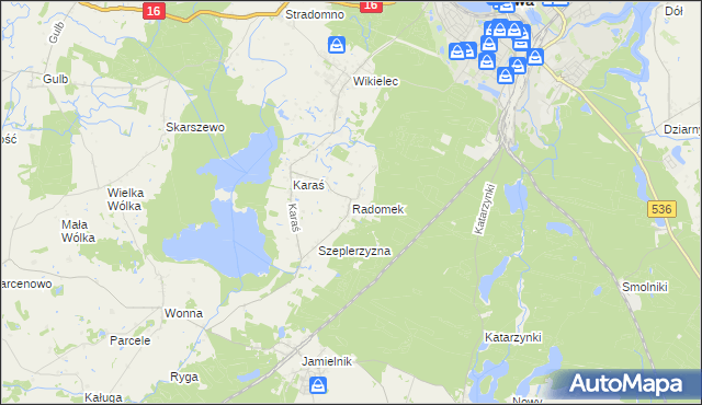 mapa Radomek gmina Iława, Radomek gmina Iława na mapie Targeo