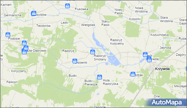 mapa Radoryż Smolany, Radoryż Smolany na mapie Targeo