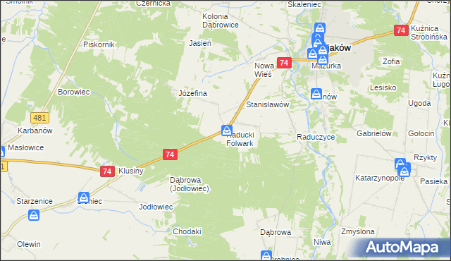 mapa Raducki Folwark, Raducki Folwark na mapie Targeo