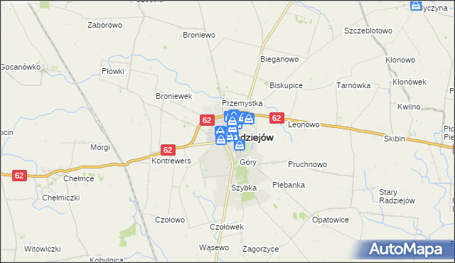 mapa Radziejów, Radziejów na mapie Targeo