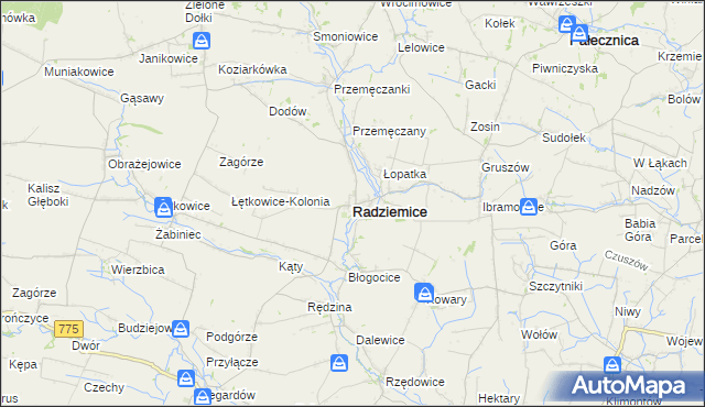 mapa Radziemice, Radziemice na mapie Targeo