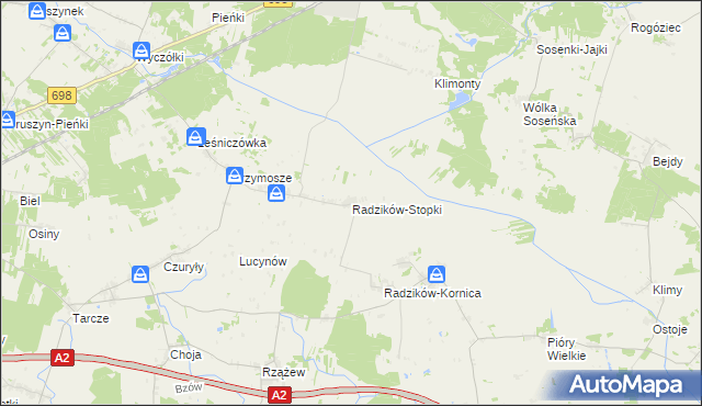 mapa Radzików-Stopki, Radzików-Stopki na mapie Targeo