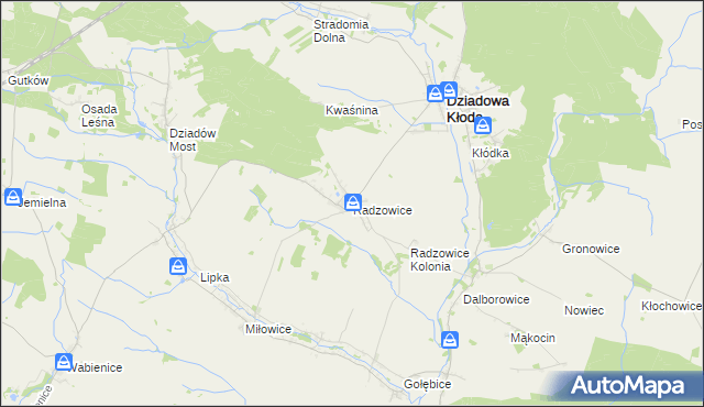 mapa Radzowice, Radzowice na mapie Targeo