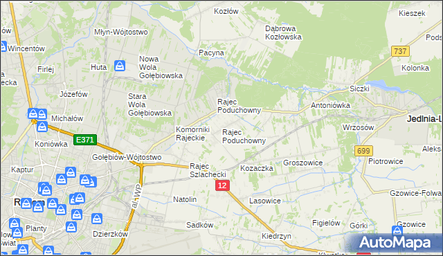 mapa Rajec Poduchowny, Rajec Poduchowny na mapie Targeo