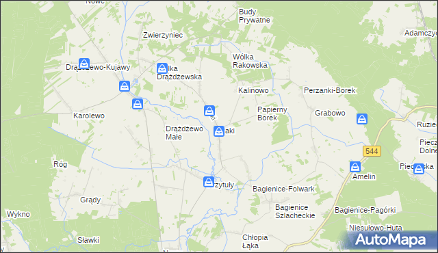 mapa Raki, Raki na mapie Targeo