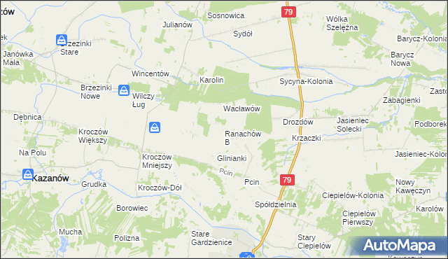 mapa Ranachów B, Ranachów B na mapie Targeo