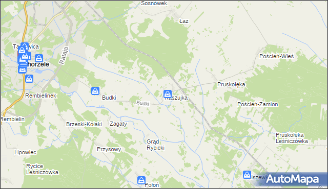 mapa Raszujka, Raszujka na mapie Targeo