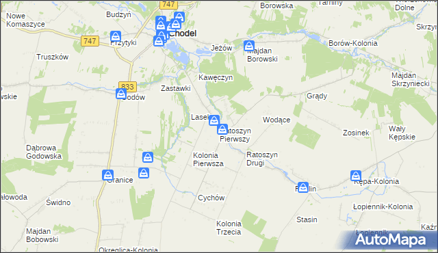 mapa Ratoszyn Pierwszy, Ratoszyn Pierwszy na mapie Targeo