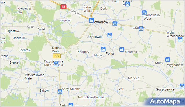 mapa Rdzów, Rdzów na mapie Targeo