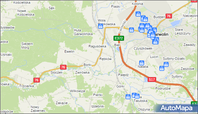 mapa Rębków, Rębków na mapie Targeo