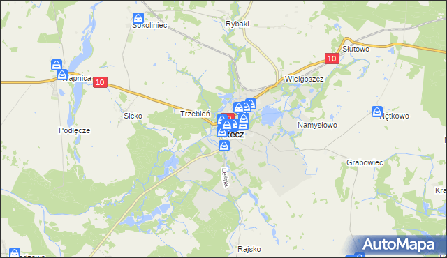 mapa Recz powiat choszczeński, Recz powiat choszczeński na mapie Targeo