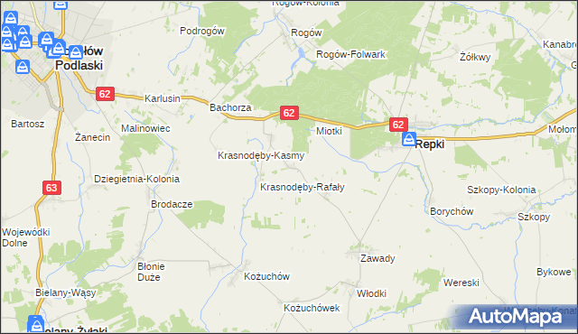 mapa Remiszew Mały, Remiszew Mały na mapie Targeo