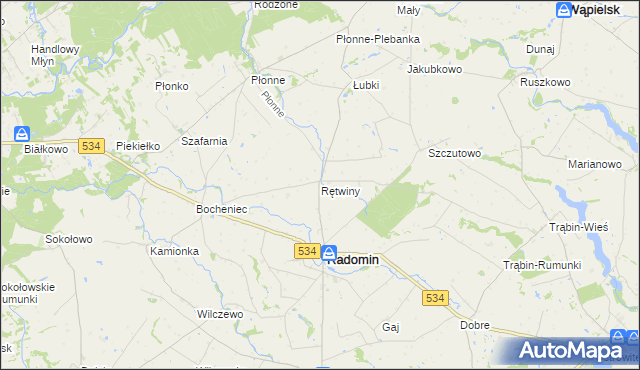 mapa Rętwiny, Rętwiny na mapie Targeo