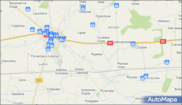 mapa Rgielew, Rgielew na mapie Targeo