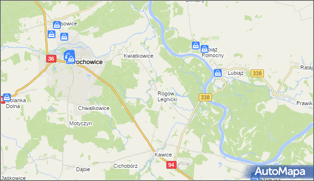 mapa Rogów Legnicki, Rogów Legnicki na mapie Targeo