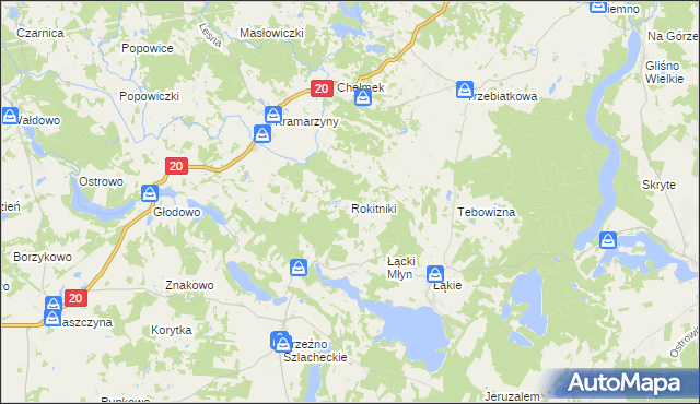 mapa Rokitniki, Rokitniki na mapie Targeo