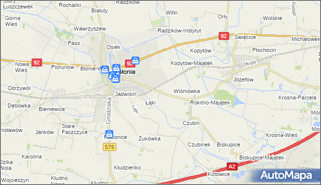 mapa Rokitno gmina Błonie, Rokitno gmina Błonie na mapie Targeo