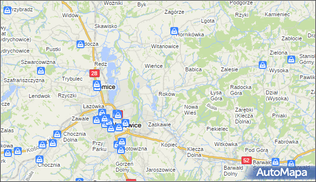 mapa Roków, Roków na mapie Targeo