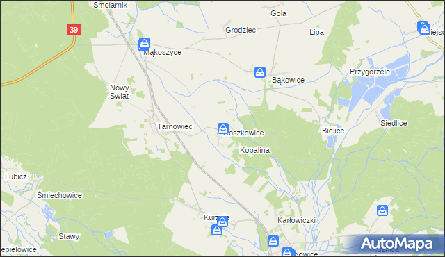 mapa Roszkowice gmina Lubsza, Roszkowice gmina Lubsza na mapie Targeo