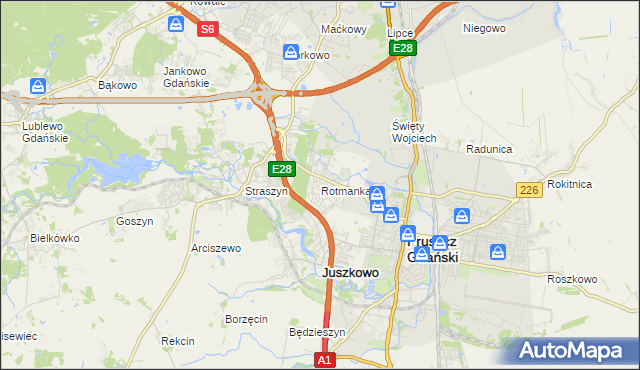 mapa Rotmanka, Rotmanka na mapie Targeo