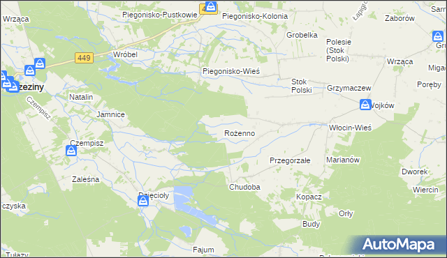 mapa Rożenno, Rożenno na mapie Targeo