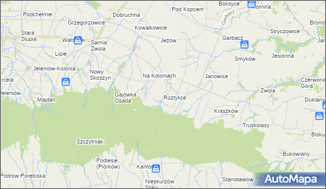 mapa Roztylice, Roztylice na mapie Targeo