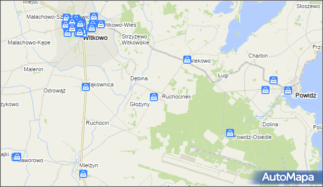 mapa Ruchocinek, Ruchocinek na mapie Targeo