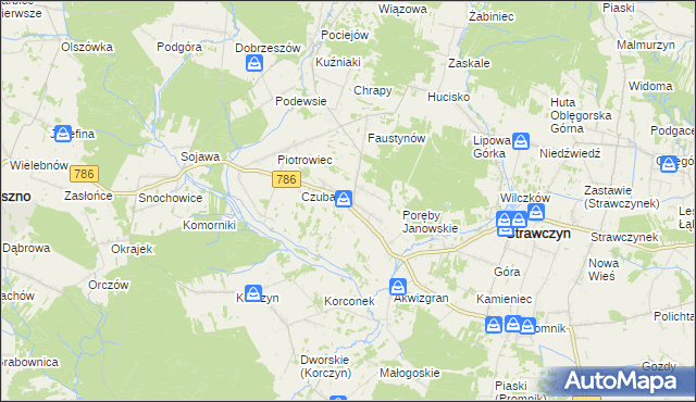 mapa Ruda Strawczyńska, Ruda Strawczyńska na mapie Targeo