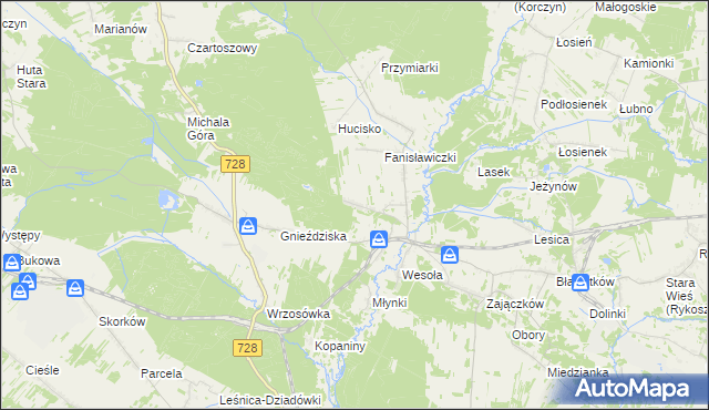 mapa Ruda Zajączkowska, Ruda Zajączkowska na mapie Targeo