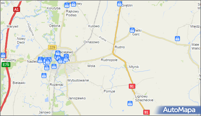 mapa Rudnopole, Rudnopole na mapie Targeo