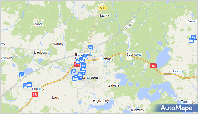 mapa Ruszajny, Ruszajny na mapie Targeo