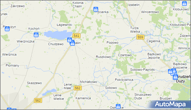 mapa Ruszkowo gmina Dobrzyń nad Wisłą, Ruszkowo gmina Dobrzyń nad Wisłą na mapie Targeo