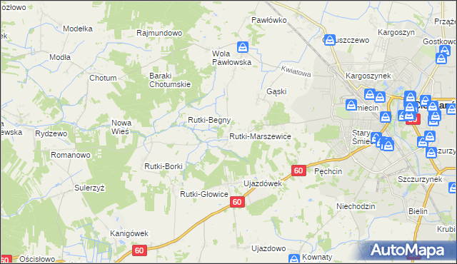 mapa Rutki-Marszewice, Rutki-Marszewice na mapie Targeo