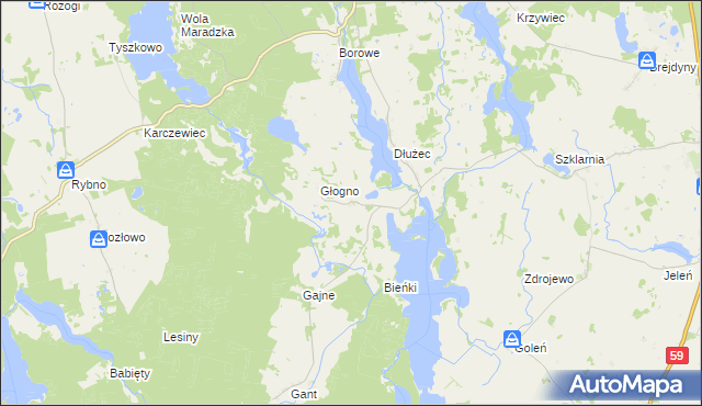 mapa Rutkowo gmina Piecki, Rutkowo gmina Piecki na mapie Targeo