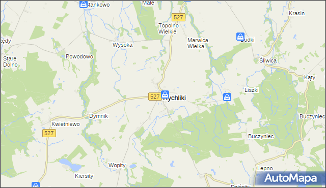 mapa Rychliki, Rychliki na mapie Targeo