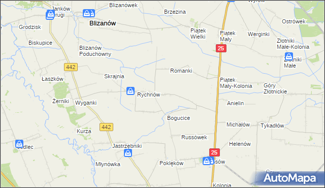 mapa Rychnów-Kolonia, Rychnów-Kolonia na mapie Targeo