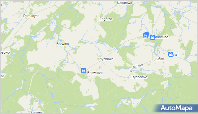 mapa Rychowo, Rychowo na mapie Targeo