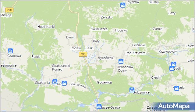 mapa Ryczówek, Ryczówek na mapie Targeo
