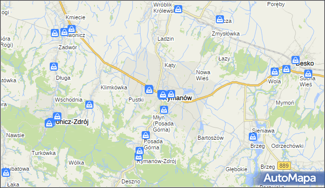 mapa Rymanów, Rymanów na mapie Targeo
