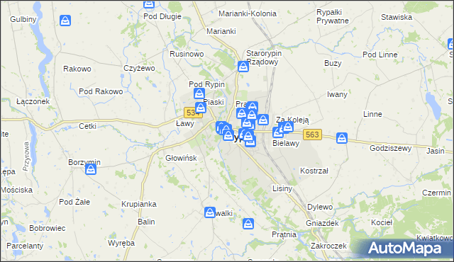 mapa Rypin, Rypin na mapie Targeo