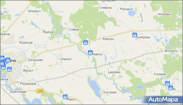 mapa Rzecko, Rzecko na mapie Targeo