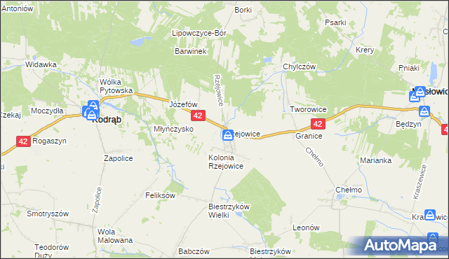 mapa Rzejowice, Rzejowice na mapie Targeo