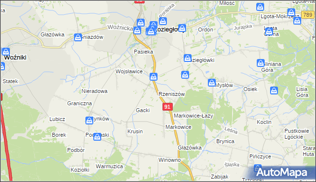 mapa Rzeniszów, Rzeniszów na mapie Targeo