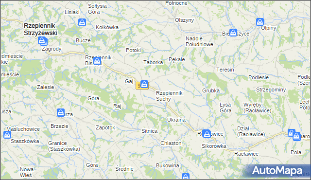 mapa Rzepiennik Suchy, Rzepiennik Suchy na mapie Targeo