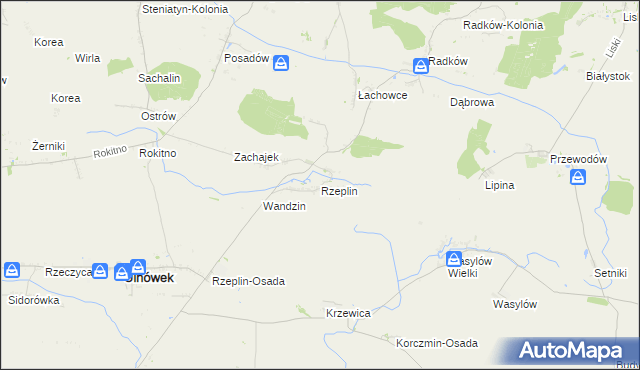 mapa Rzeplin gmina Ulhówek, Rzeplin gmina Ulhówek na mapie Targeo