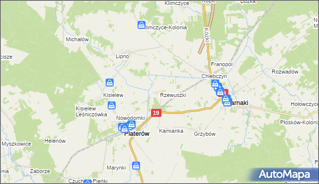 mapa Rzewuszki, Rzewuszki na mapie Targeo